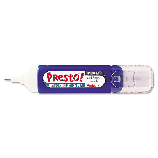 Pentel Presto! Multipurpose Correction Pen, 12 ml, White (ZL31W)