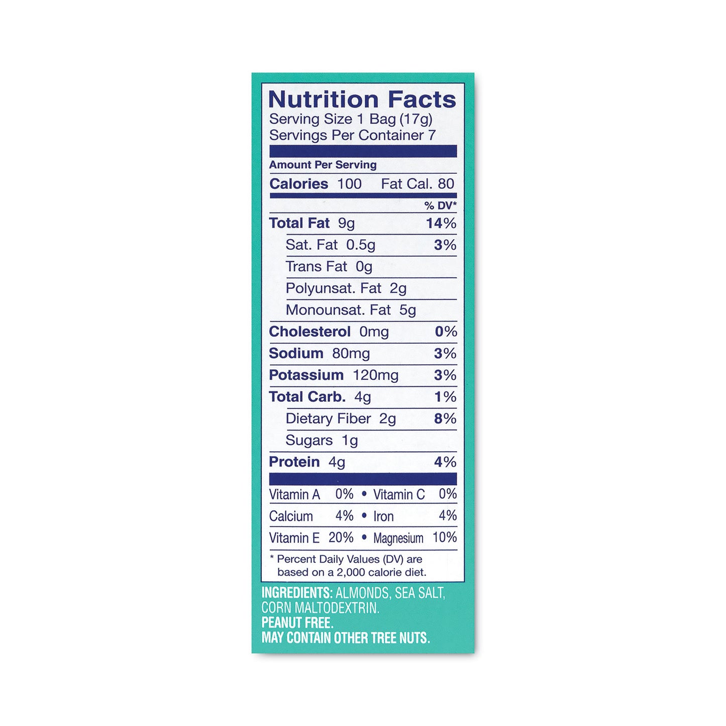 BlueDiamond Oven Roasted Sea Salt Almonds, 0.6 oz Bag, 7 Bags/Box, 6 Box/Carton (22000794)