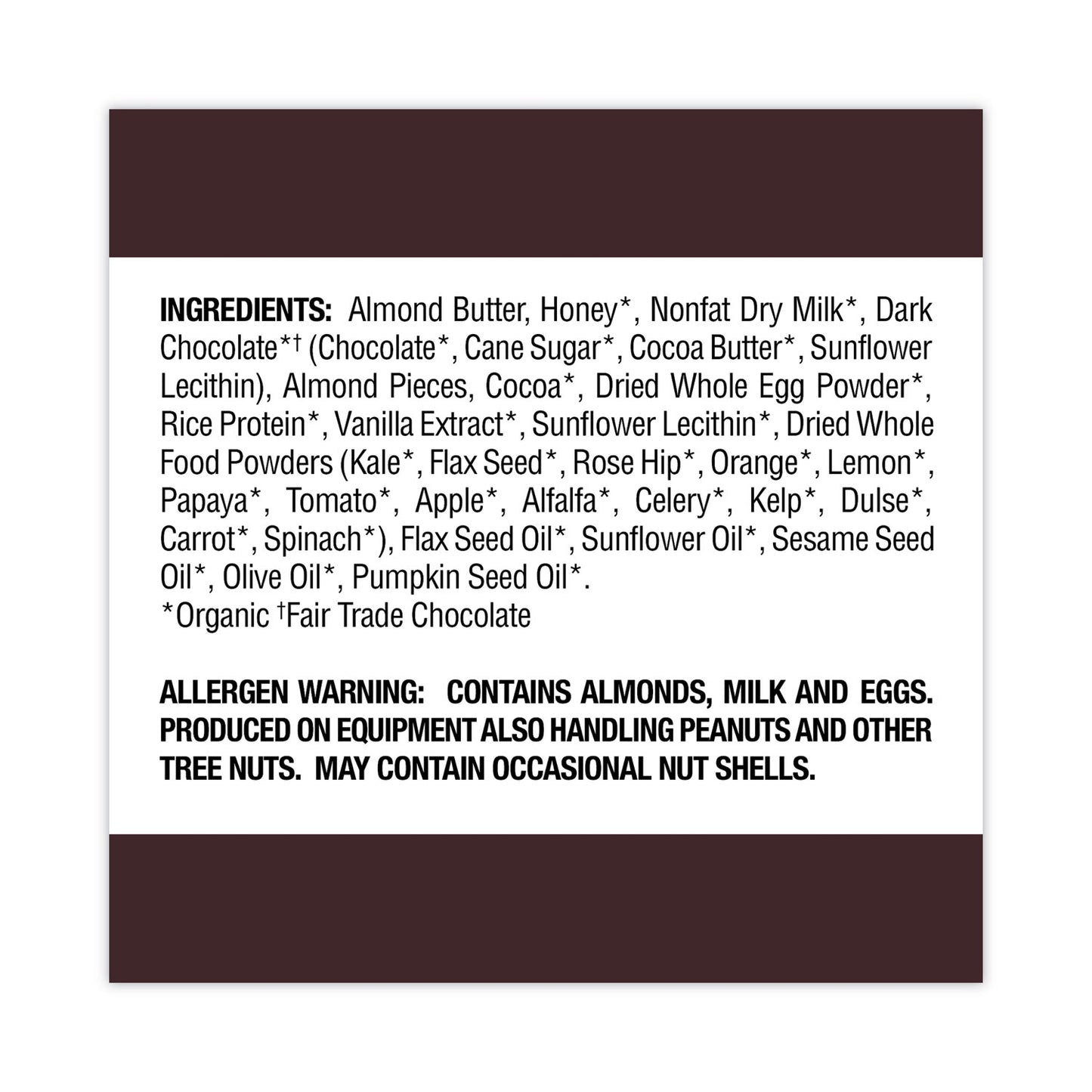 Perfect Bar Refrigerated Protein Bar, Dark Chocolate Almond, 2.2 oz Bar, 16/Carton (30700246)