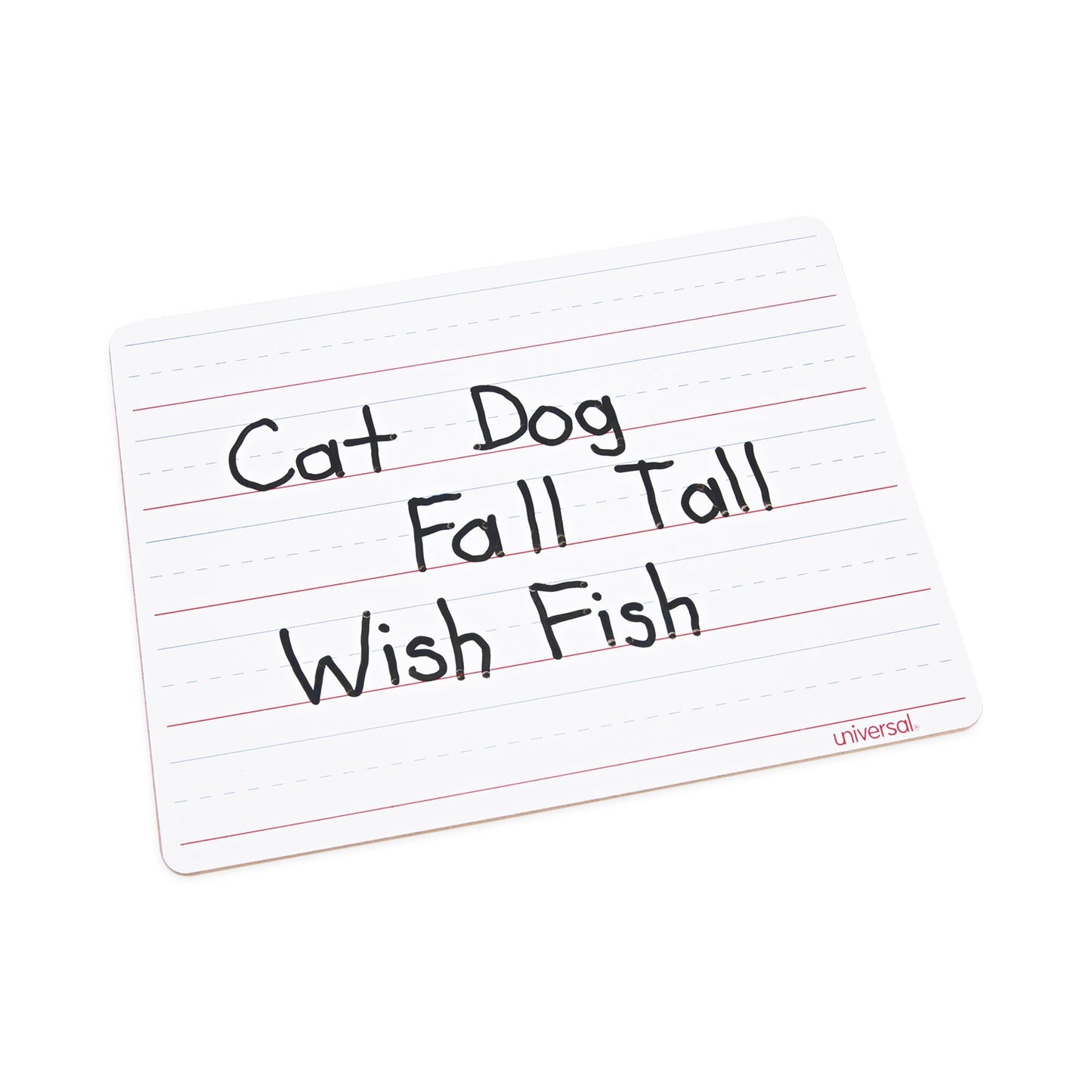Universal Lap/Learning Dry-Erase Board, Penmanship Ruled, 11.75 x 8.75, White Surface, 6/Pack (43911)