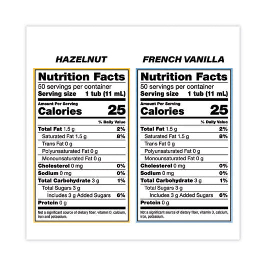 Coffee-mate Liquid Coffee Creamer, French Vanilla/Hazelnut/Italian Sweet Creme/Original, 0.37 oz, 200/Carton (28300012)