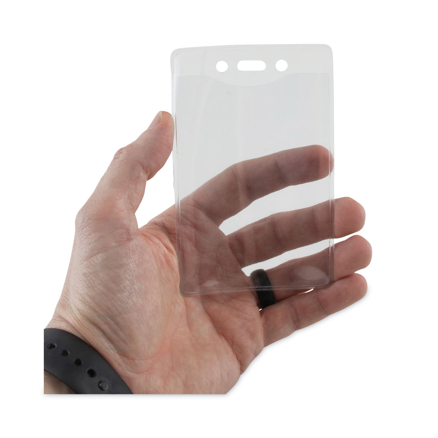 Advantus Security ID Badge Holders, Vertical, Pre-Punched for Chain/Clip, Clear, 2.63" x 4.38" Holder, 2.38" x 3.75" Insert, 50/Box (75419)