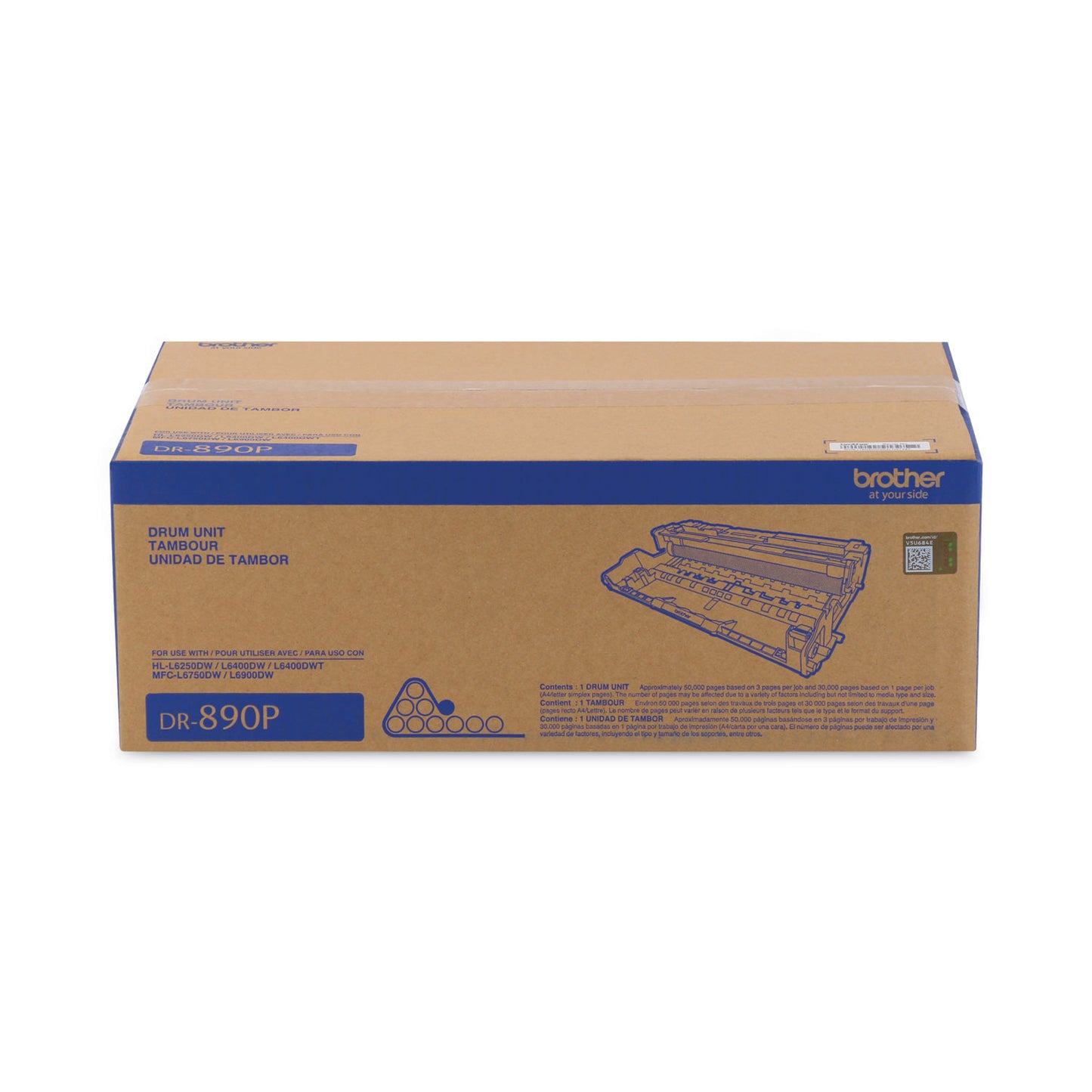 Brother DR890P Drum Unit, 50,000 Page-Yield, Black