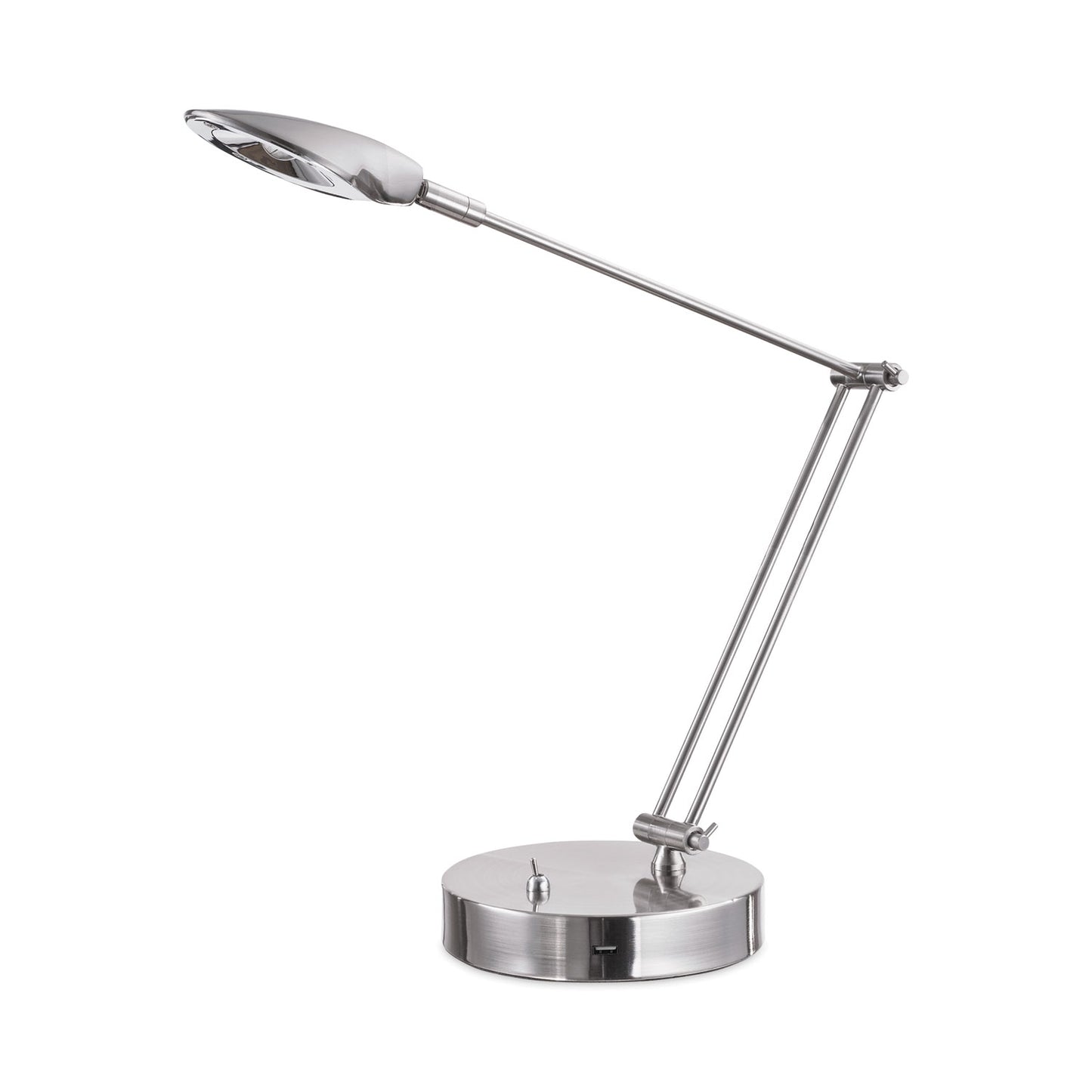 Alera Adjustable LED Task Lamp with USB Port, 11w x 6.25d x 26h, Brushed Nickel (LED900S)