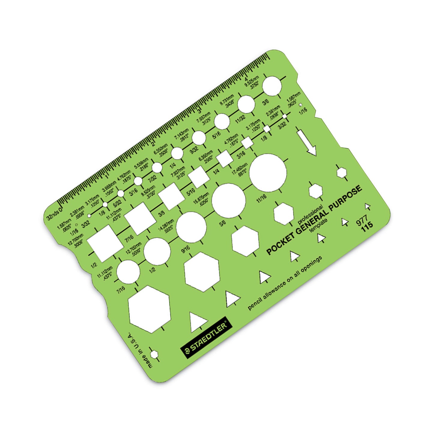 Staedtler Templates, 40 Geometric Shapes, 3.63 x 5.13, Green (977115EA)