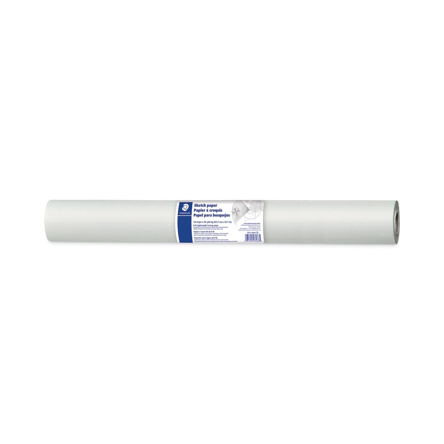 Staedtler Transparent Sketch Paper Roll, 8 lb Bond Weight, 18" x 50 yd, White (937S1850R)