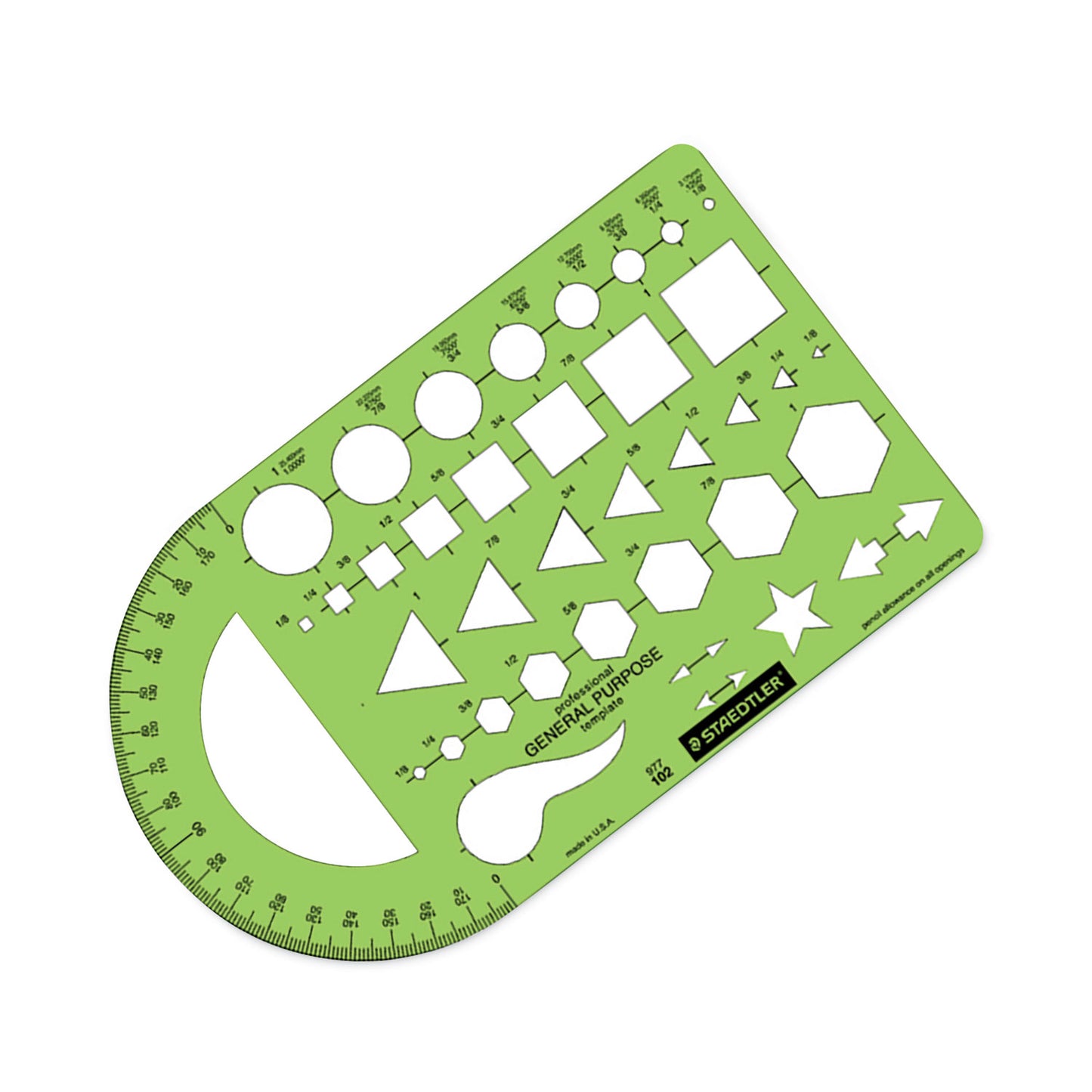Staedtler Templates, 40 Geometric Shapes, 5.5 x 9.5, Green (977102EA)