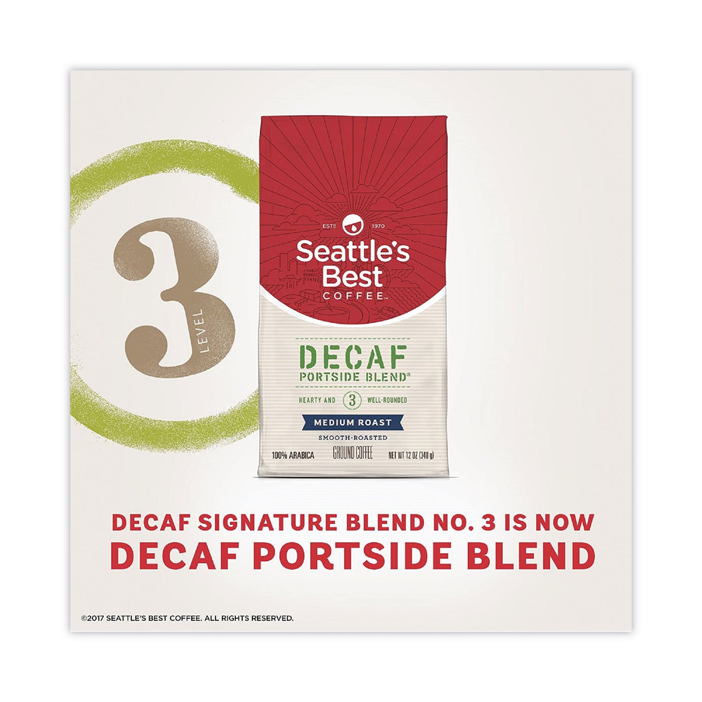 s Best Port Side Blend Ground Coffee, Decaffeinated Medium Roast, 12 oz Bag, 6/Carton (11008565CT)