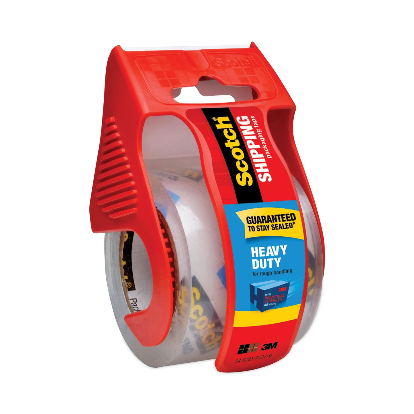 Scotch 3850 Heavy-Duty Packaging Tape with Dispenser, 1.5" Core, 1.88" x 66.66 ft, Clear, 6/Pack (1426)