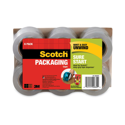 Scotch Sure Start Packaging Tape for DP1000 Dispensers, 1.5" Core, 1.88" x 75 ft, Clear, 6/Pack (DP1000RF6)