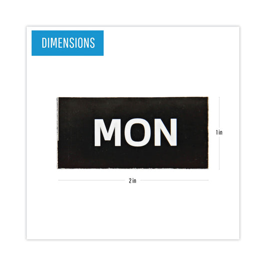 MasterVision Interchangeable Magnetic Board Accessories, Days of Week, Black/White, 2" x 1", 7 Pieces (FM1007)