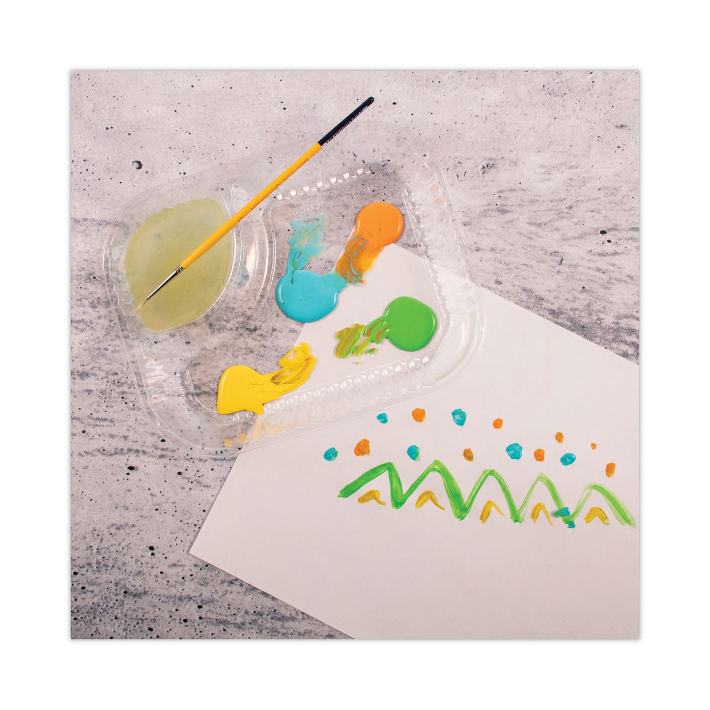 Dart ClearPac Large Nacho Tray, 2-Compartments, 3.3 oz, 6.2 x 6.2 x 1.6, Clear, Plastic, 500/Carton (C68NT2)