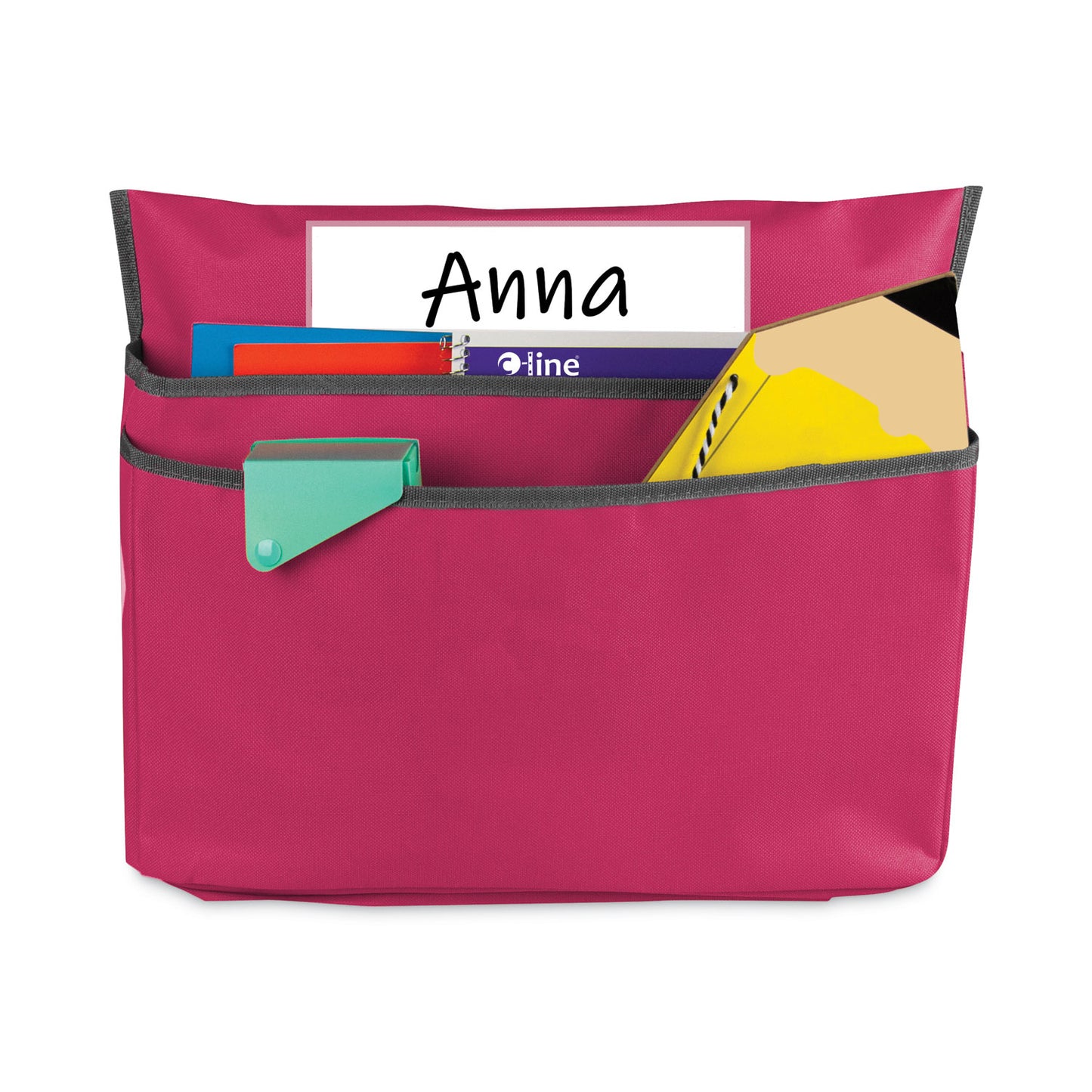 C-Line Chair Cubbies for Most Classroom Chair Styles, Large, 18 x 13.25, Fabric/Vinyl, Sunset Red (10417)