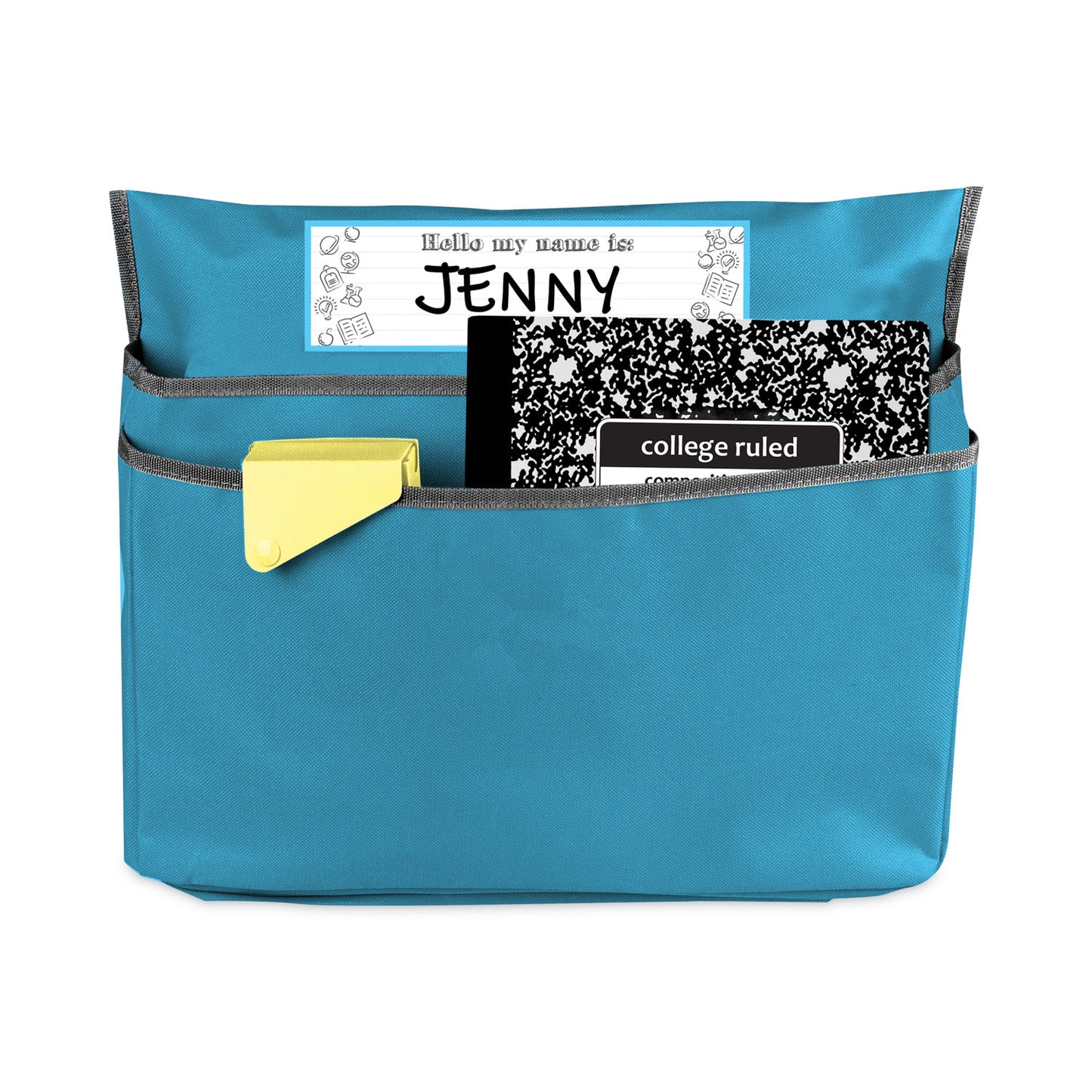 C-Line Chair Cubbies for Most Classroom Chair Styles, Medium, 16.37" x 13.5", Fabric/Vinyl, Seaside Blue (10415)