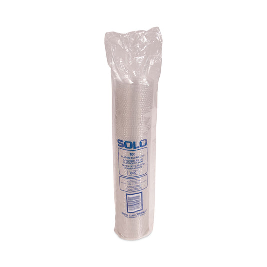 SOLO Straw-Slot Cold Cup Lids, Fits 10 oz Cups, Clear, 100 Pack, 25 Packs/Carton (600TS)