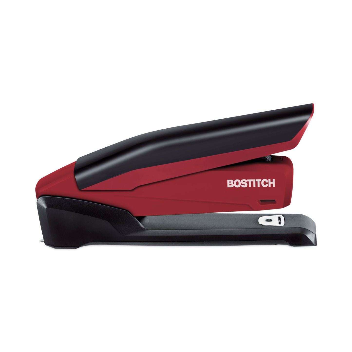 Bostitch InPower One-Finger 3-in-1 Desktop Stapler with Antimicrobial Protection, 20-Sheet Capacity, Red/Black (1124)