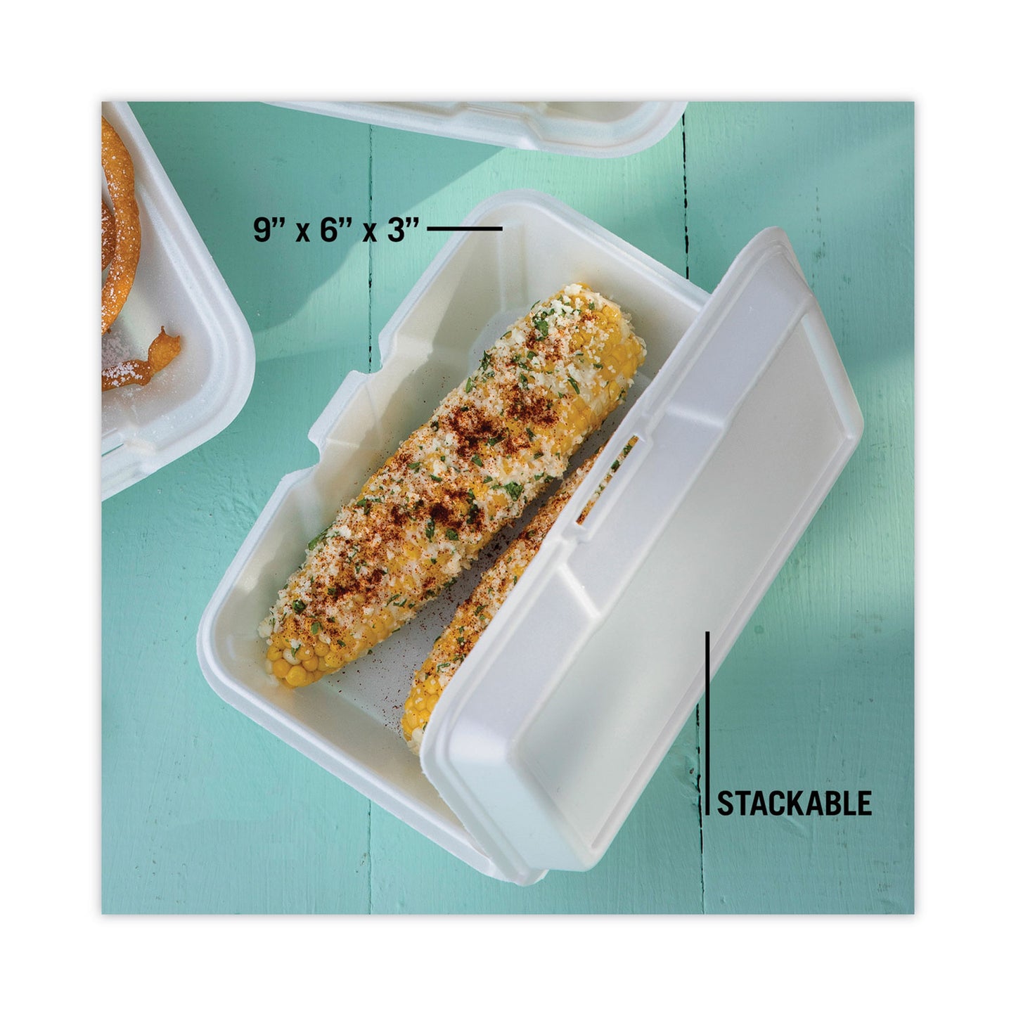 Pactiv Foam Hinged Lid Container, Single Tab Lock #205 Utility, 9.19 x 6.5 x 2.75, White, 150/Carton (YTH102050001)