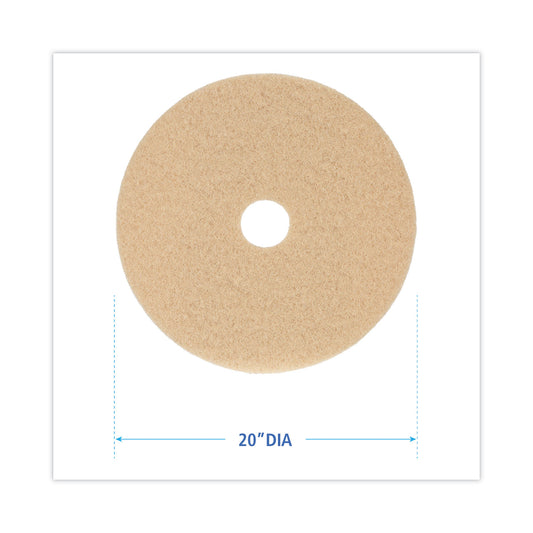 Boardwalk Burnishing Floor Pads, 20" Diameter, Tan, 5/Carton (4020ULT)