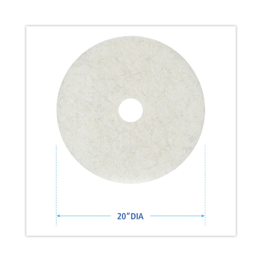 Boardwalk Natural Burnishing Floor Pads, 20" Diameter, White, 5/Carton (4020NAT)