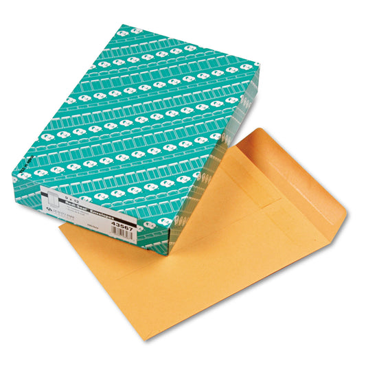Quality Park Redi-Seal Catalog Envelope, #10 1/2, Cheese Blade Flap, Redi-Seal Adhesive Closure, 9 x 12, Brown Kraft, 100/Box (43567)