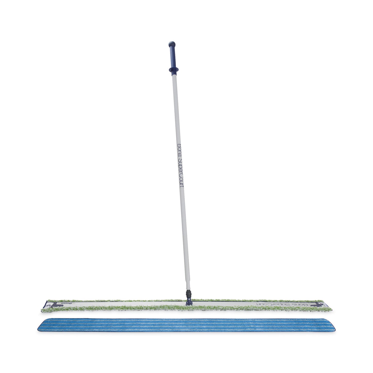 Bona SuperCourt Athletic Floor Care System, 60" Wide Microfiber Head, 66" Silver/Blue Aluminum Handle (WM710013471)