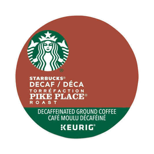 Starbucks Pike Place Decaf Coffee K-Cups Pack, 24/Box (011111161)