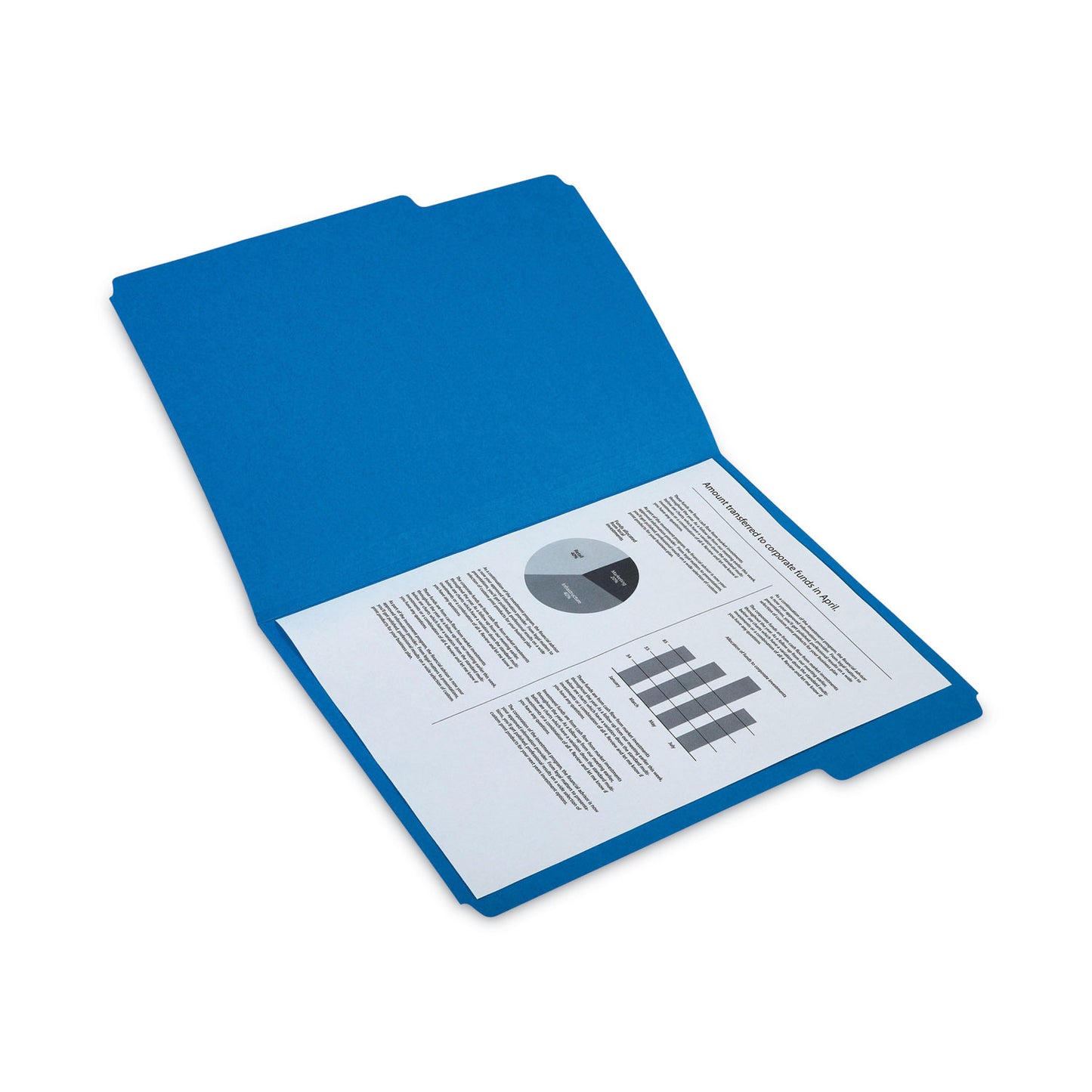 TRU RED Reinforced Top Tab File Folders, 1/3-Cut Tabs: Assorted, Letter Size, 10.5-pt Stock, Blue, 24/Pack (13842)