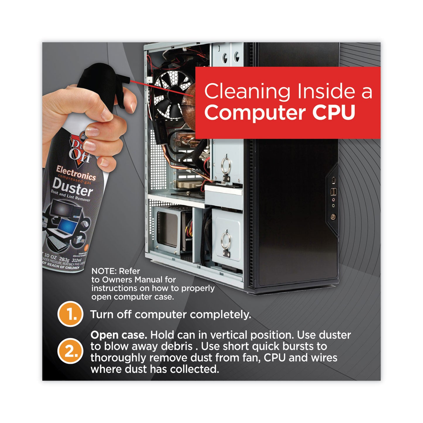 Dust-Off Disposable Compressed Air Duster, 10 oz Can (DPSXL)