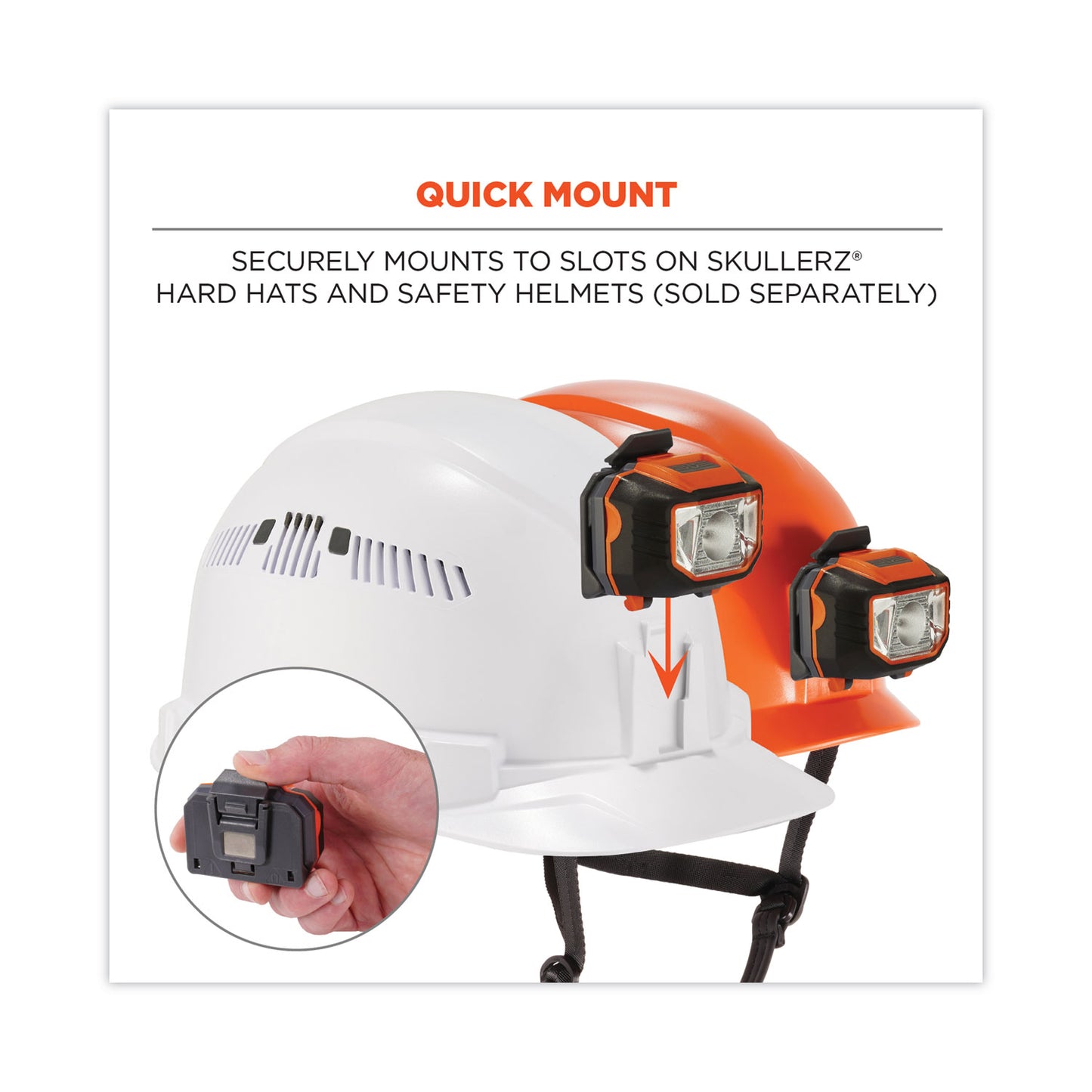 ergodyne Skullerz 8981 Hard Hat LED Light, Orange (60191)