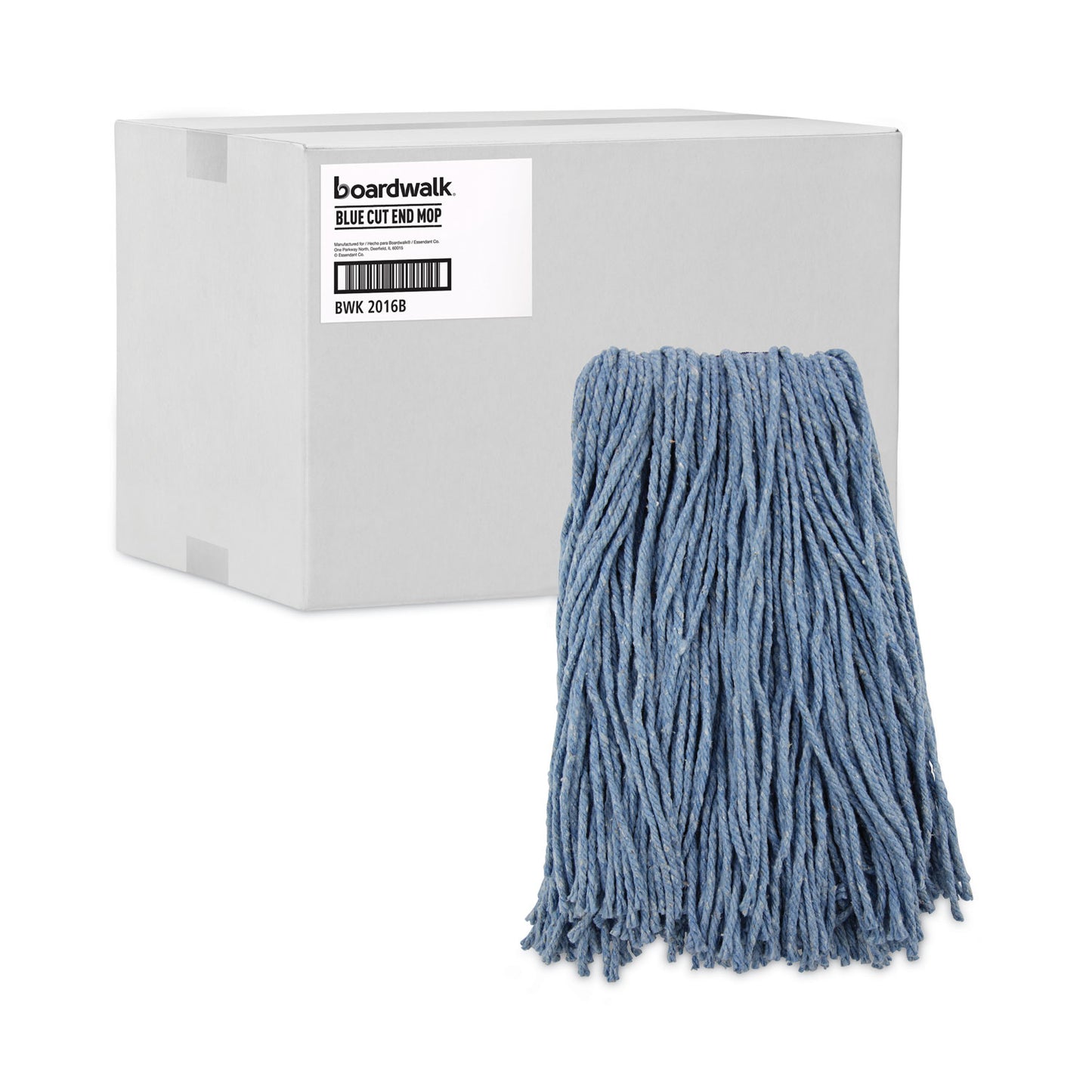 Boardwalk Mop Head, Standard Head, Cotton/Synthetic Fiber, Cut-End, #16., Blue (2016B)