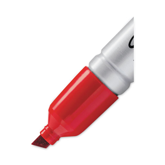 Sharpie King Size Permanent Marker, Broad Chisel Tip, Red, Dozen (15002)