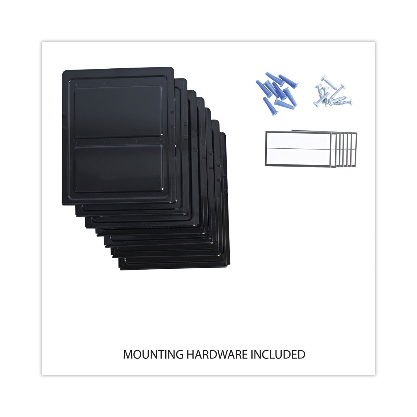 Universal Grande Central Filing System, 7 Sections, Legal/Letter Size, Wall Mount, 16" x 4.75" x 38.25", Black, 7/Pack (08174)