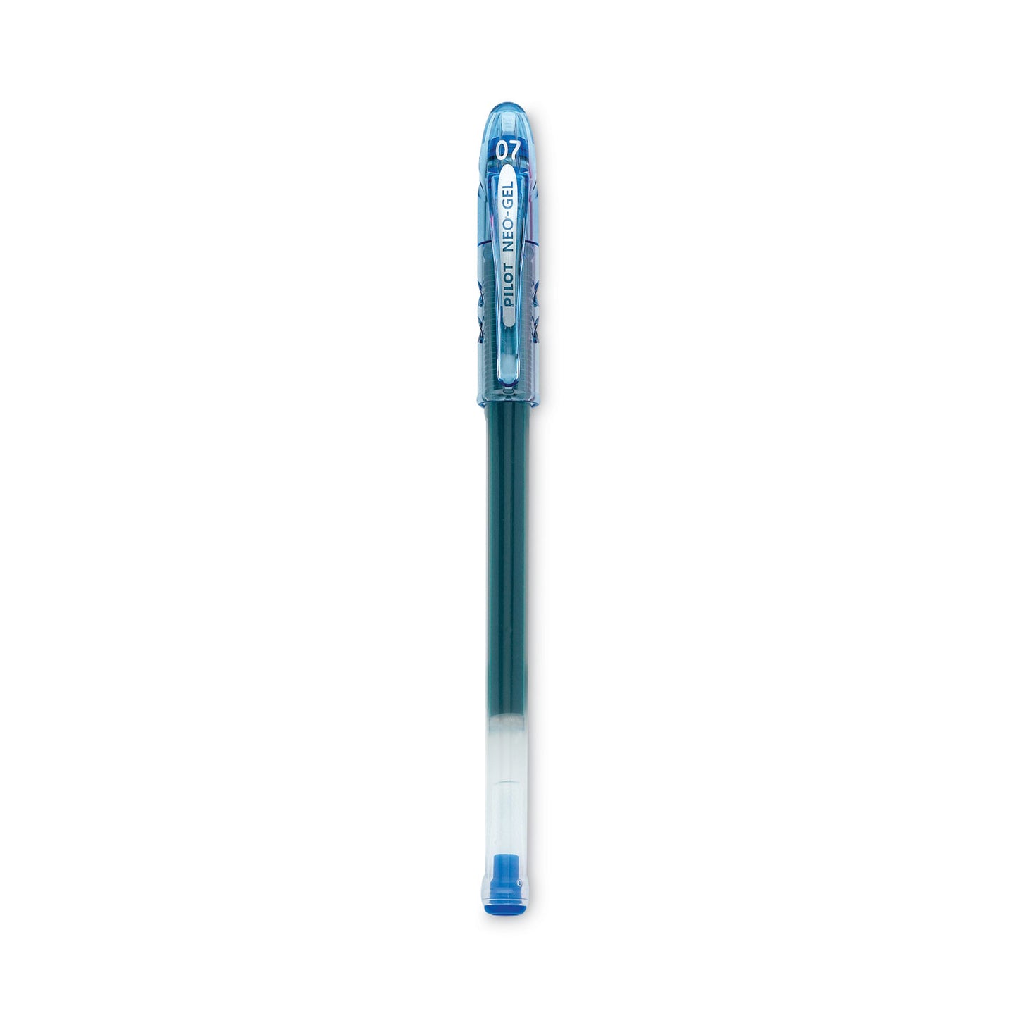 Pilot Neo-Gel Gel Pen, Stick, Fine 0.7 mm, Blue Ink, Translucent Blue Barrel, Dozen (14002)