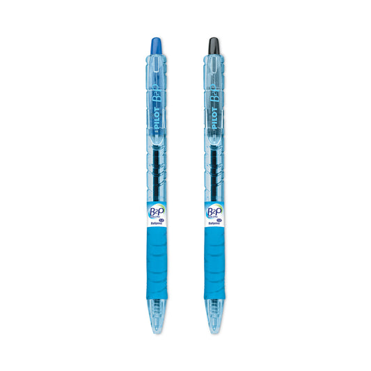Pilot B2P Bottle-2-Pen Recycled Ballpoint Pen, Retractable, Medium 1 mm, Assorted Ink Colors, Translucent Blue Barrel, 36/Pack (57050)