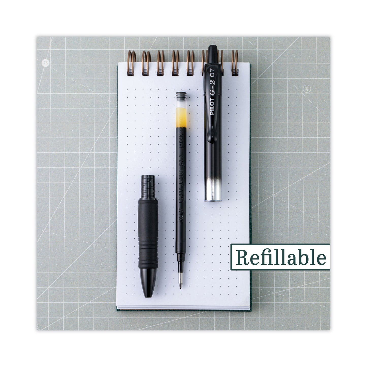 Refill for Pilot B2P, Dr Grip, G2, G6, MR Metropolitan, Precise BeGreen and Q7 Gel Pens, Fine Tip, Blue Ink, 2/Pack (77241)