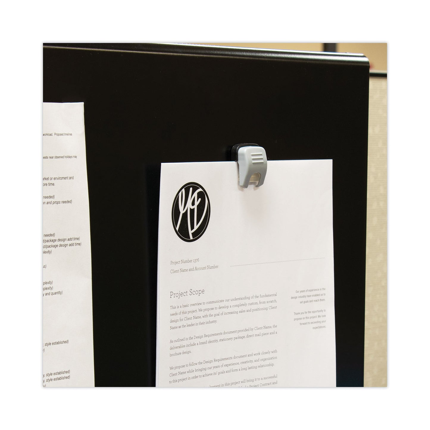 Advantus Grip-A-Clip Magnetic/Adhesive Clips, 0.13" Jaw Capacity, Gray, 10/Box (91172)