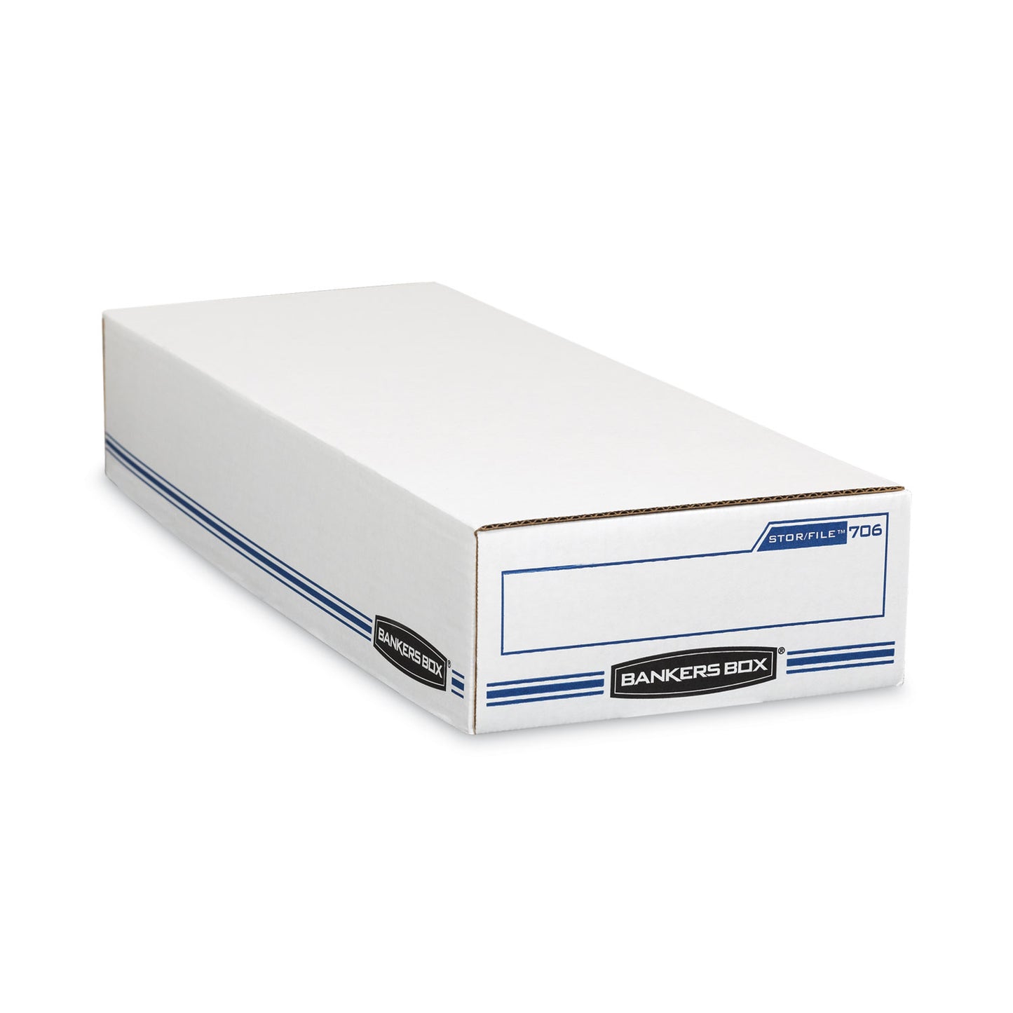 Bankers Box STOR/FILE Check Boxes, 9.25" x 25" x 4.13", White/Blue, 12/Carton (00706)