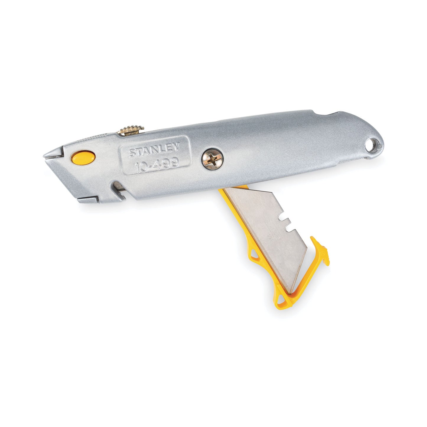 Stanley Quick-Change Utility Knife with Twine Cutter and (3) Retractable Blades, 6" Metal Handle, Gray, 6/Box (10499BX)