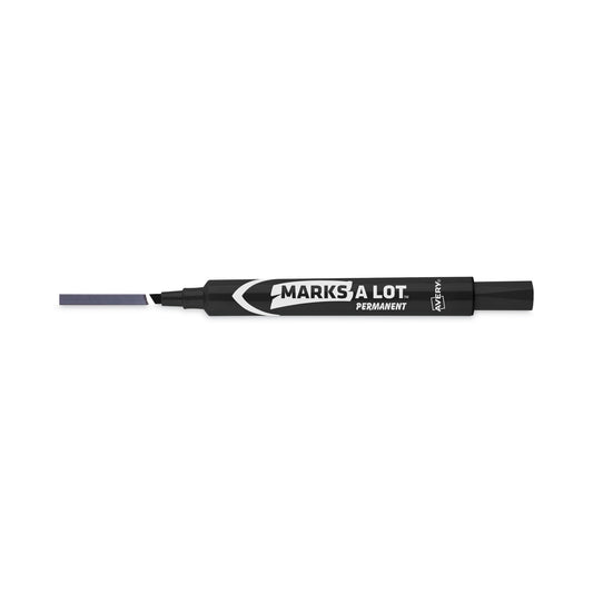 Avery MARKS A LOT Large Desk-Style Permanent Marker, Broad Chisel Tip, Black, Dozen (8888) (08888)