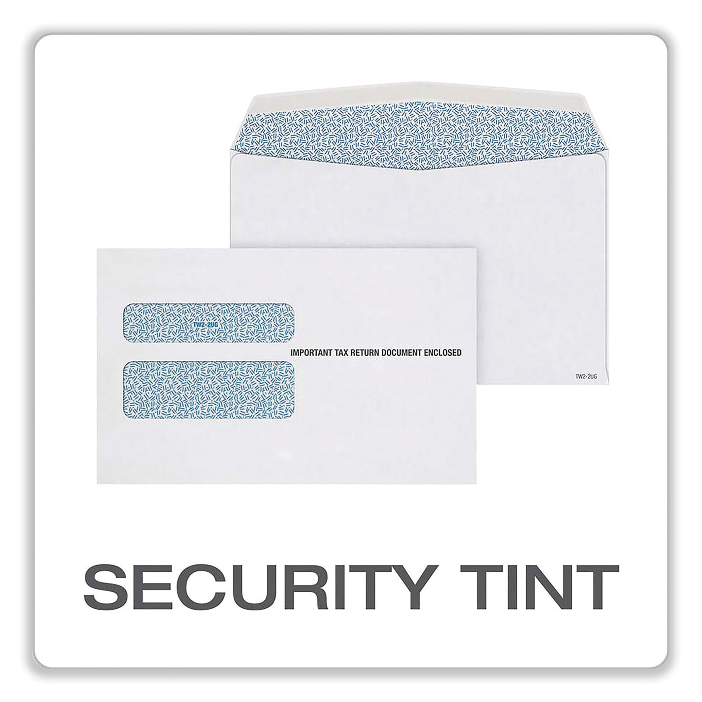 Adams W-2 Gummed Seal Double-Window Envelopes, Commercial Flap, Gummed Closure, 5.63 x 9, White, 24/Pack (2219LSR)