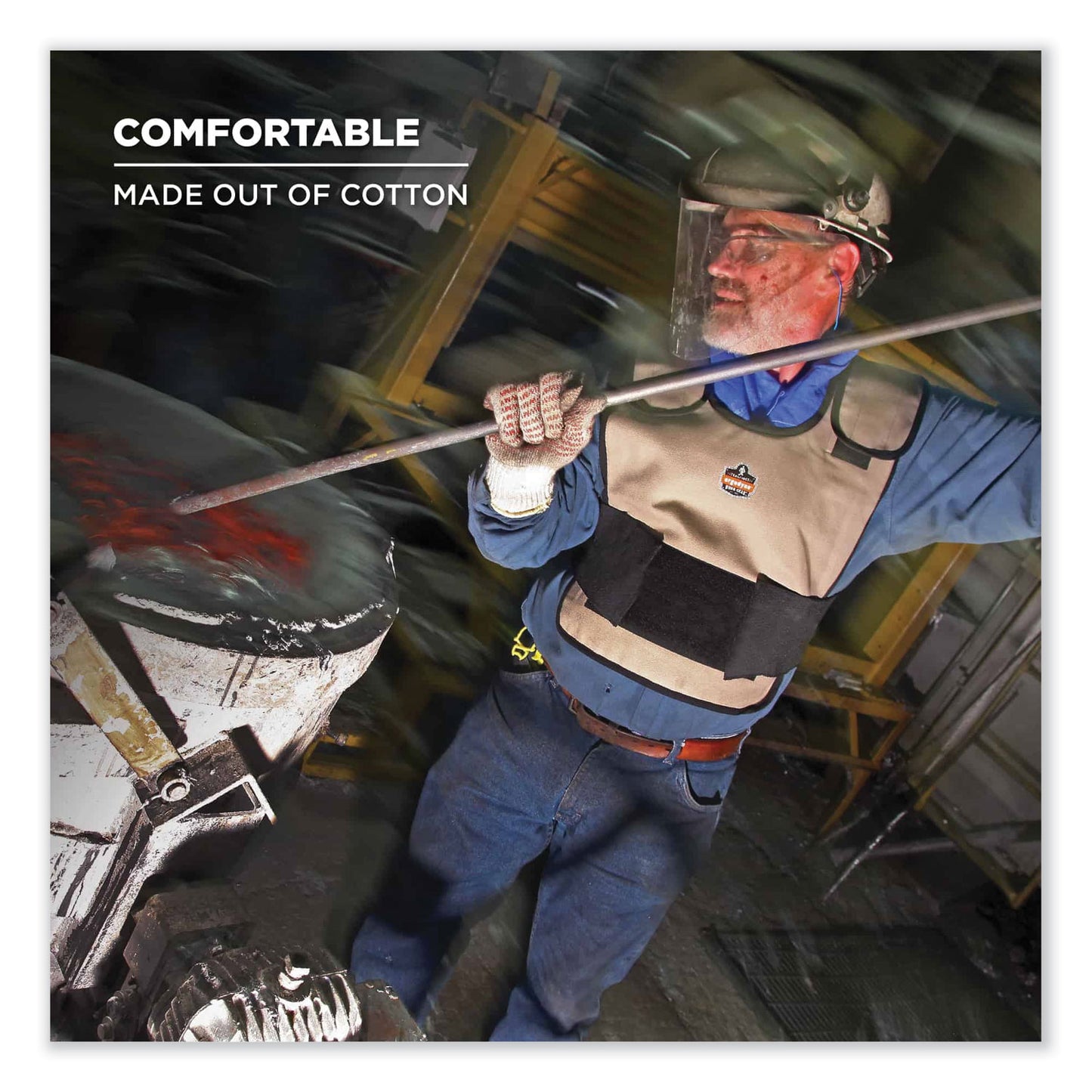 ergodyne Chill-Its 6235 Standard Phase Change Cooling Vest, Cotton, Small/Medium, Khaki (12002)