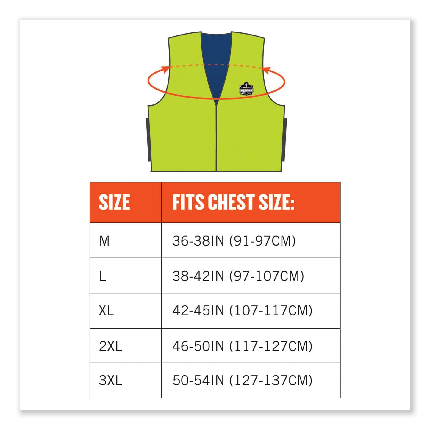 ergodyne Chill-Its 6665 Embedded Polymer Cooling Vest with Zipper, Nylon/Polymer, 3X-Large, Lime (12537)