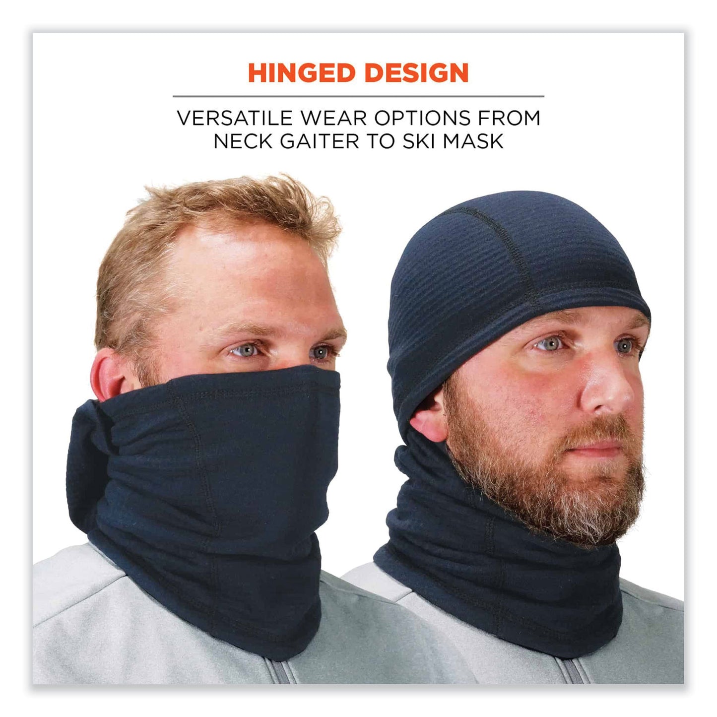 ergodyne N-Ferno 6847 FR Dual Compliant Balaclava Face Mask, Polartec FR Power Grid Fleece, One Size Fits Most, Navy (16848)
