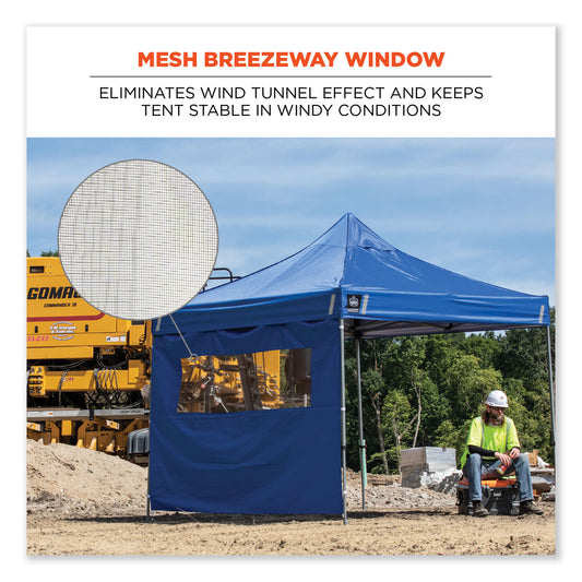 ergodyne Shax 6092 Pop-Up Tent Sidewall with Mesh Window, Single Skin, 10 ft x 10 ft, Polyester, Blue (12987)
