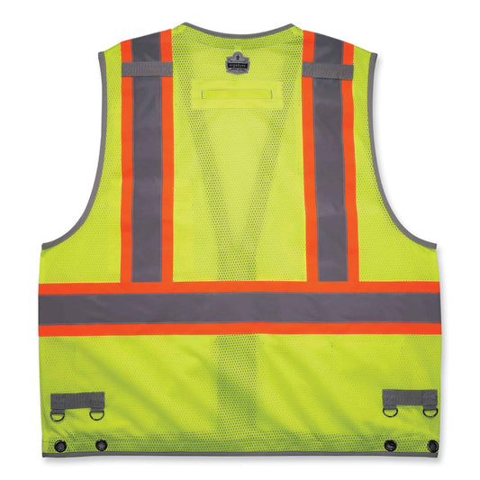 ergodyne GloWear 8231TV Class 2 Hi-Vis Tool Tethering Safety Vest, Polyester, 4X-Large/5X-Large, Lime (24179)
