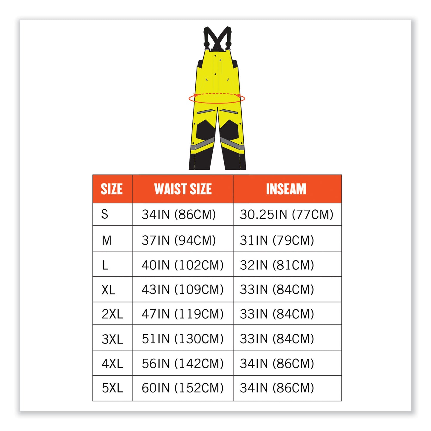 ergodyne GloWear 8928 Class E Hi-Vis Insulated Bibs, 4X-Large, Lime (25528)