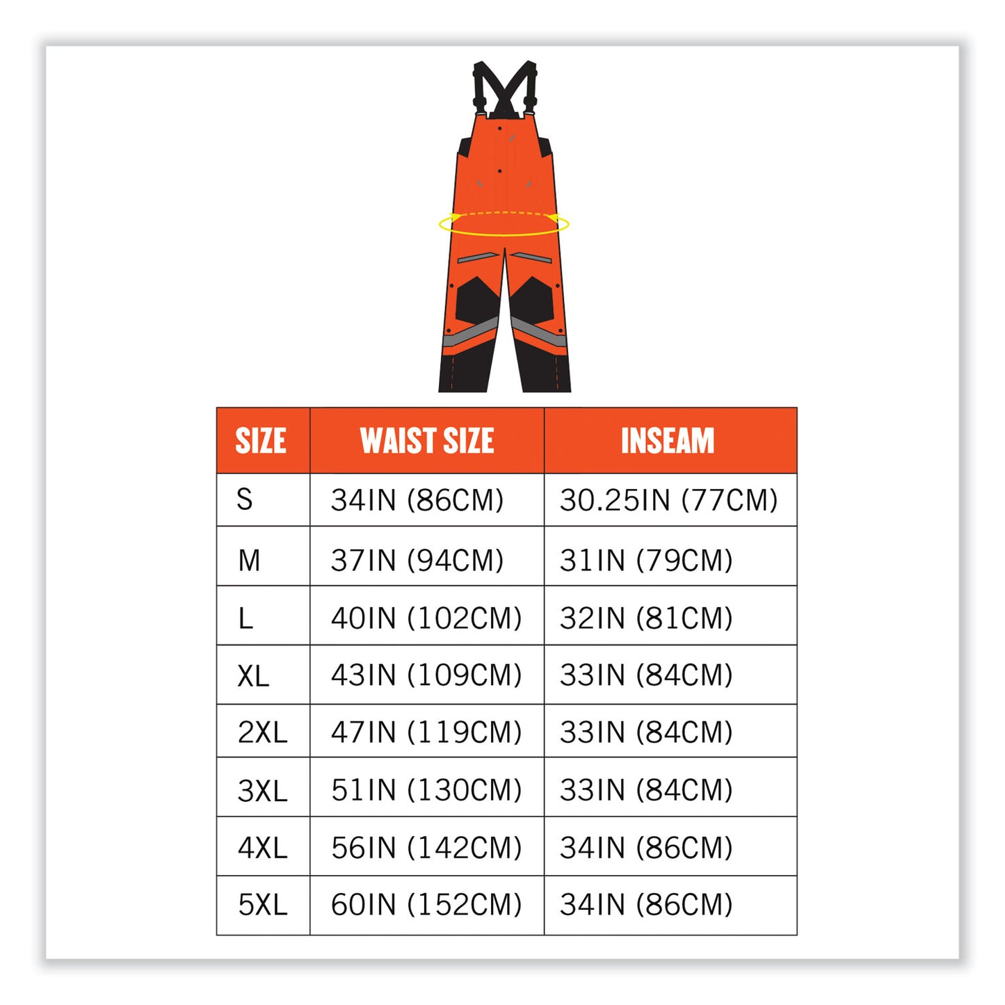 ergodyne GloWear 8928 Class E Hi-Vis Insulated Bibs, 3X-Large, Orange (25637)