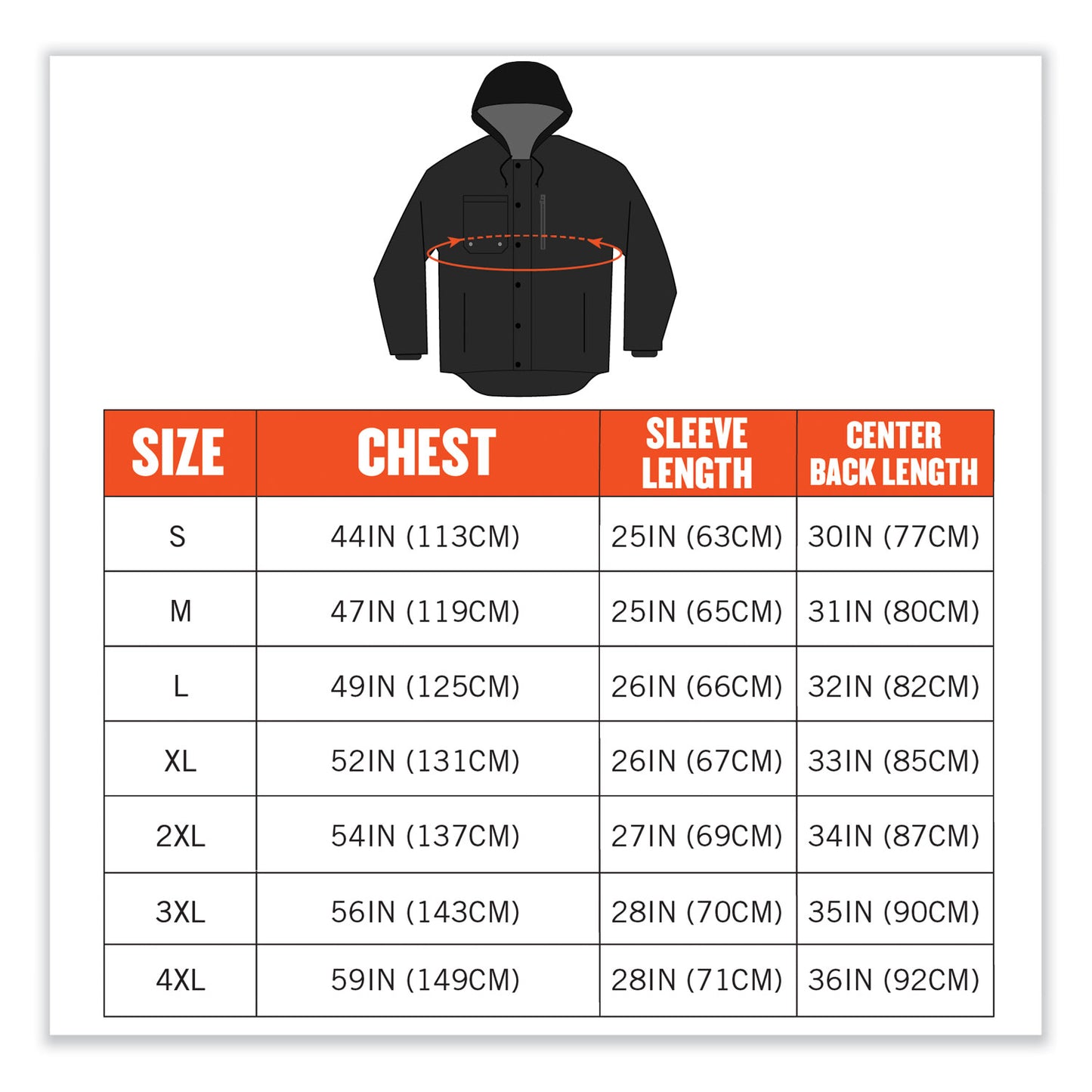 ergodyne N-Ferno 6468 Duck Canvas Work Jacket, Small, Black (41232)