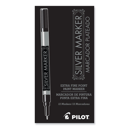 Pilot Creative Art and Crafts Marker, Extra-Fine Brush Tip, Silver (41801)
