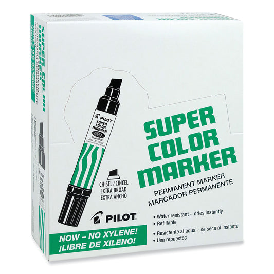 Pilot Jumbo Refillable Permanent Marker, Broad Chisel Tip, Blue (45200)
